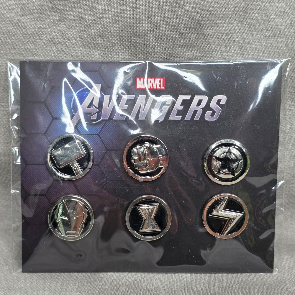 Marvel AVENGERS 2020 Silver Pin Set Capt America Thor Hulk Iron‎ Man SEALED
